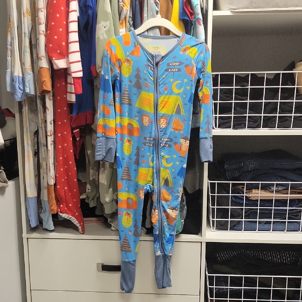 Kids One Piece Bamboo Pajama - Blue